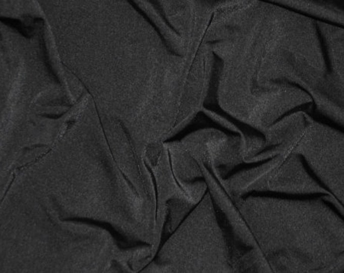 Black Nylon 4 way stretch spandex fabric  58" Wide, BY THE YARD