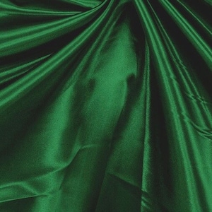 Hunter Green Heavy Shiny Bridal Satin Fabric for Wedding Dress, 60&quot;  wide