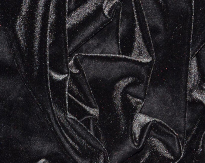 Black Stretch Velvet Fabric By The Yard | 58’’ wide