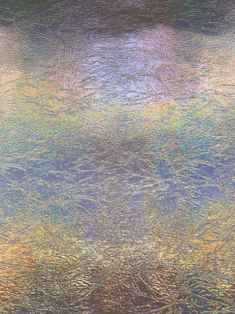 Holographic Gold Cracked metallic reflective Distressed vinyl upholstery craft fabric per yard 54" Wide image 3