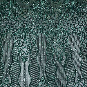 Sequin green on green mesh , 4-way Stretch, Fabric 54&quot; Sold By the Yard, Wedding, Prom, Dresses, Lingerie, Pageant