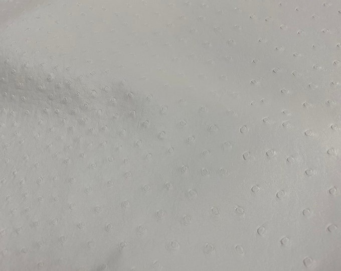 White ostrich faux vinyl upholstery Fabric 54” wide