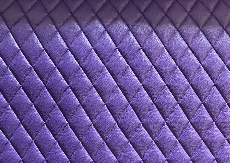 Purple champion Diamond Quilted Faux Leather Vinyl foam backed fabric Automotive headliner headboard upholstery 52 Wide image 2