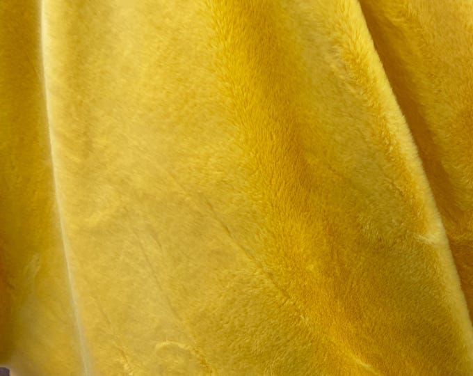 Yellow plush thick minky bunny fabric / 58" Wide / Sold by the Yard