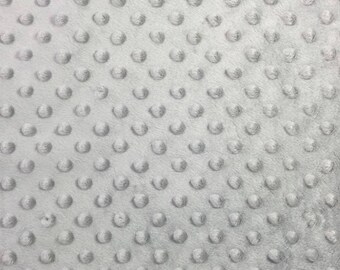 Gray Minky Fabric by the Yard – Dimple Dot Plush Baby Blanket & Nursery Sewing Fabric 60” Wide