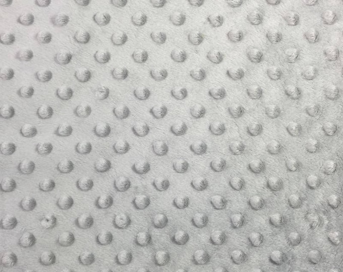 Gray Minky Fabric by the Yard – Dimple Dot Plush Baby Blanket & Nursery Sewing Fabric 60” Wide