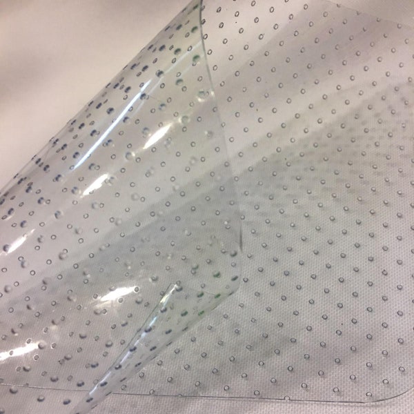 10 Gauge Perforated Transparent Plastic Vinyl see through 54 Inch Wide Fabric By the Yard upholstery diy projects costumes art supplies