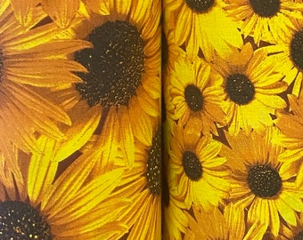 Yellow sunflower Poly Cotton Print Fabric 60” wide