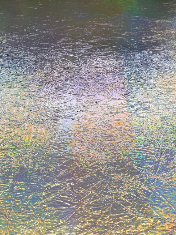 Holographic Gold Cracked metallic reflective Distressed vinyl upholstery craft fabric per yard 54" Wide