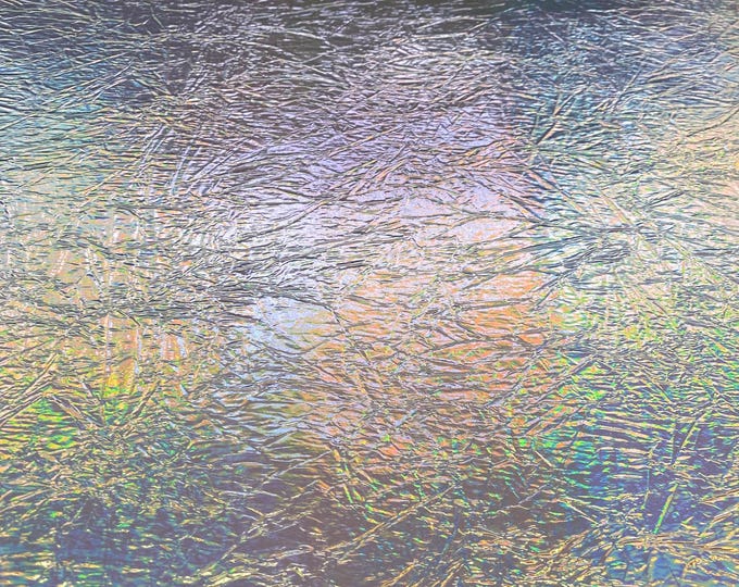 Holographic Gold Cracked metallic reflective Distressed vinyl upholstery craft fabric per yard 54" Wide