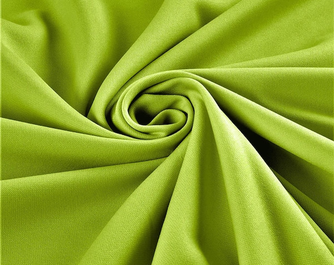 Lime green Stretch Crepe Scuba Techno Knit Polyester Spandex Fabric for Bows, Top Knots, Head Wraps, Clothes, Costumes, Crafts