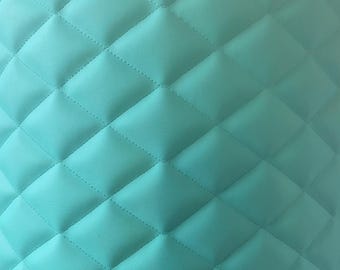 Mint Vinyl smooth PVC Quilted automotive headliner with 3/8" Foam Backed Upholstery fabric 52" Wide