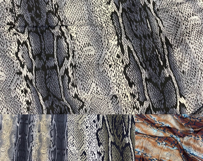 snake skin Brushed Venezia Jersey 4 way stretch  fabric, swimwear, dance wear, costume, body suits, and more