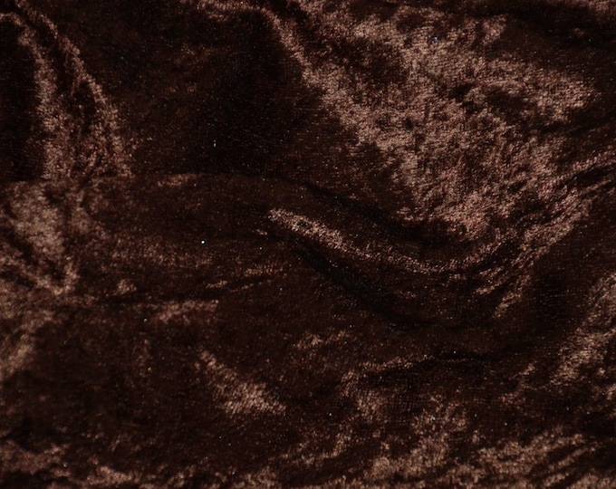 Velvet panne crushed backdrop velour stretch fabric 60" wide Brown by the yard