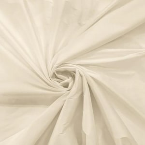 Ivory Imitation faux Silk Taffeta Fabric for Fashion, Home Decor Sold By The Yard 55” wide