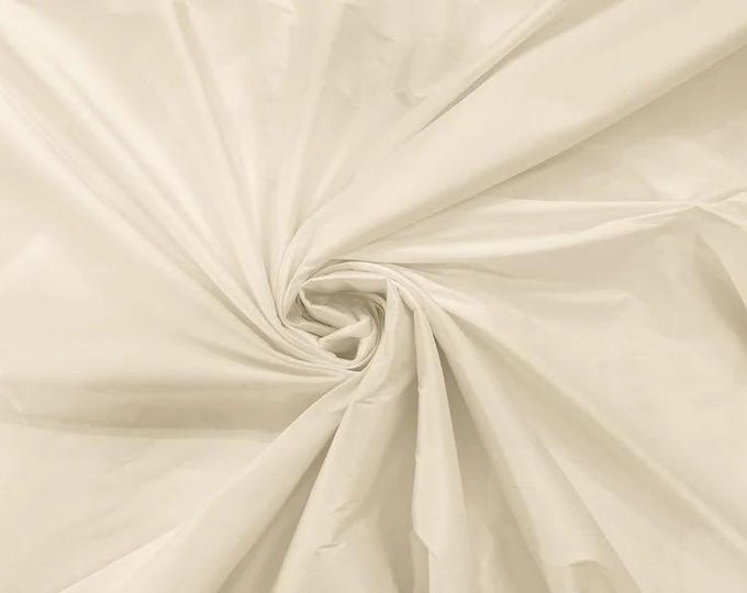 Ivory Imitation faux Silk Taffeta Fabric for Fashion, Home Decor Sold By The Yard 55” wide