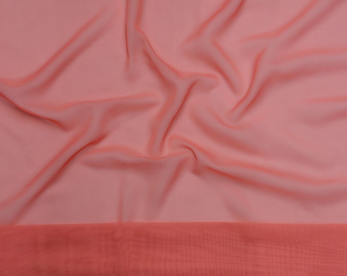 Coral Chiffon soft Sheer  60" Wide Fabric By The yard HOME DECOR