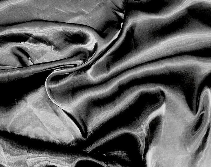 Black Shimmer Liquid Chiffon Fabric Iridescent Sold By the yard