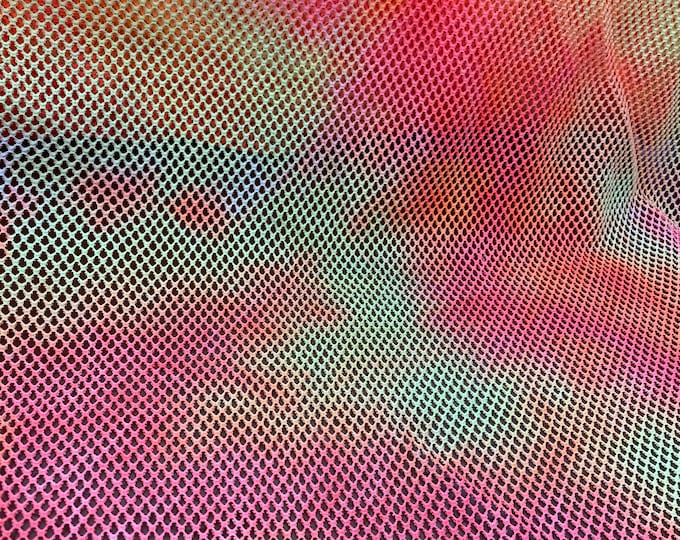 Pink tie dye Shiny Fishnet Nylon Spandex 60" Sold by Yard  58" wide  Sportswear, Athletic