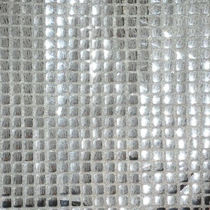 Silver Square Sequin Drapery Fabric by the yard