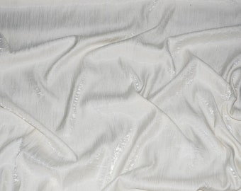White Satin Iridescent Shimmer Crushed Fabric / 54" Wide / Sold By the yard