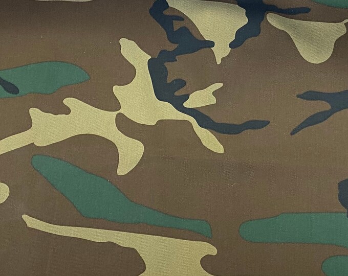 Green Camouflage Cotton Blend  60"W Fabric Cloth