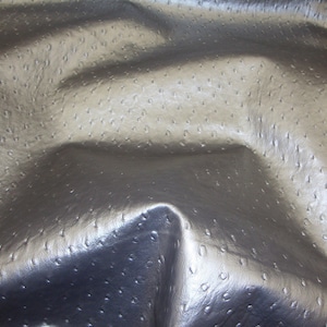 Vinyl Faux Leather Silver meatllic Ostrich Upholstery fabric per yard 54&quot; Wide