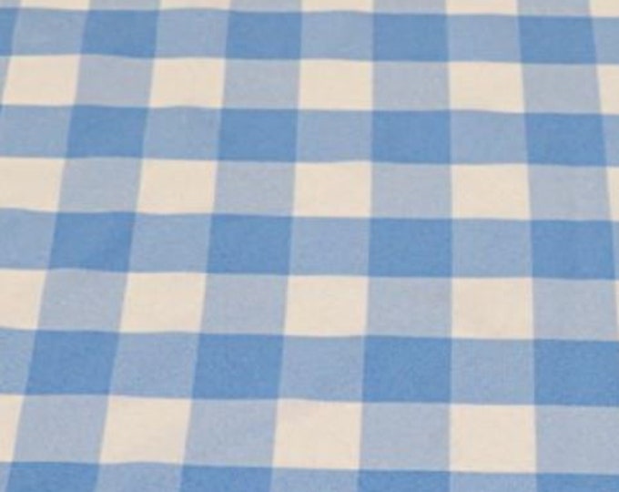 Turquoise Poly poplin checkers 100% Polyester picnic fabric 60"wide sold by the yard
