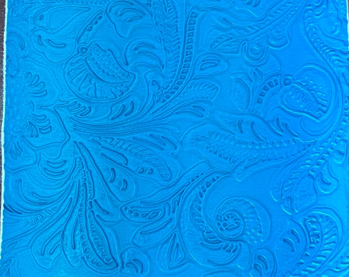 Faux vinyl Western Embossed Floral  fabric per yard 54" Wide