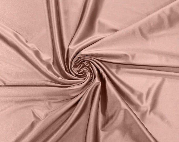 Blush Stretch Satin spandex Fabric Bridal Dress 58” Wide sold by The Yard