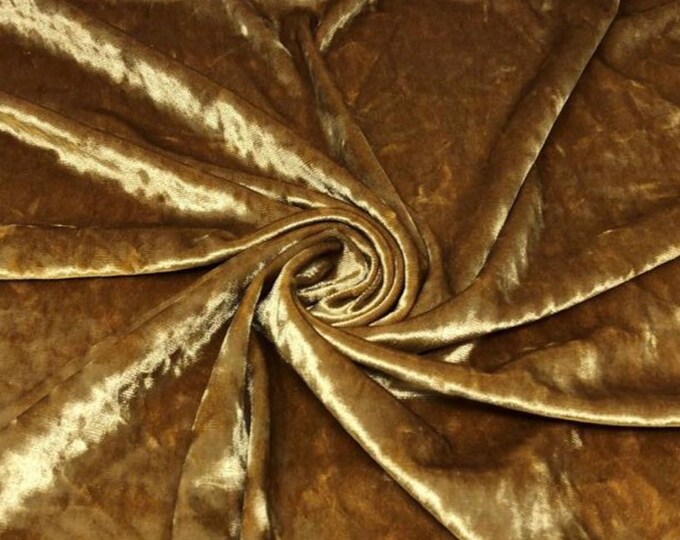 Gold Crushed Stretch Ice Velvet 4-WAY Stretch Fabric