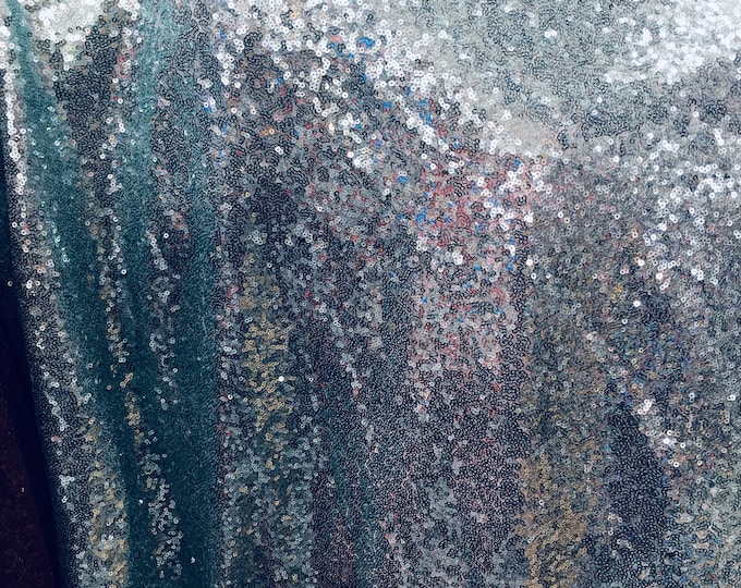Light blue Glitz Sequin Fabric 54" Wide By The Yard
