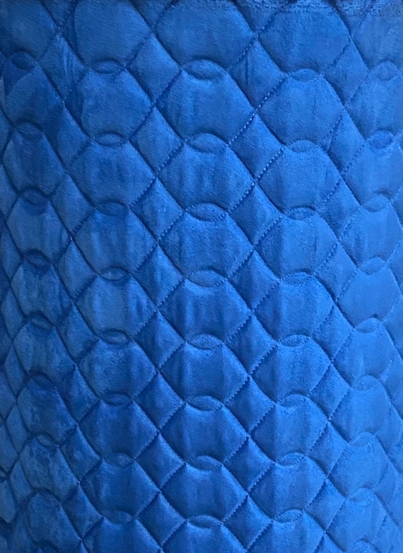 Royal Blue Diamond Quilted Faux Suede 3/8 Foam Backing 58 Wide