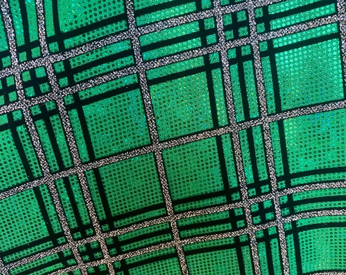 4-Way Stretch square hologram Mystique Spandex  Fabric by the yard 60 " Wide