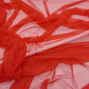 Red Power Mesh nylon spandex Stretch Fabric 60&quot; per yard