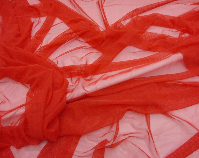 Red Power Mesh nylon spandex Stretch Fabric 60" per yard