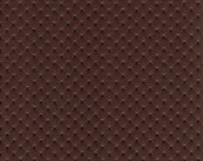 Vinyl Faux Leather mocha Perforated Distressed Upholstery Faux Leather vinyl fabric per yard