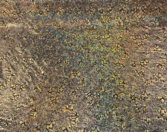 Gold mirrored 4-Way Stretch Spandex Fabric by the yard