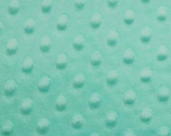 Mint Minky dimple dot soft fabric BY THE YARD 60 " Wide