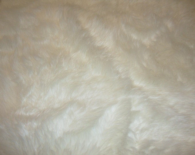 Fur Faux fake OFF WHITE  shaggy faux fur upholstery custom fabric by the yard 60" wide