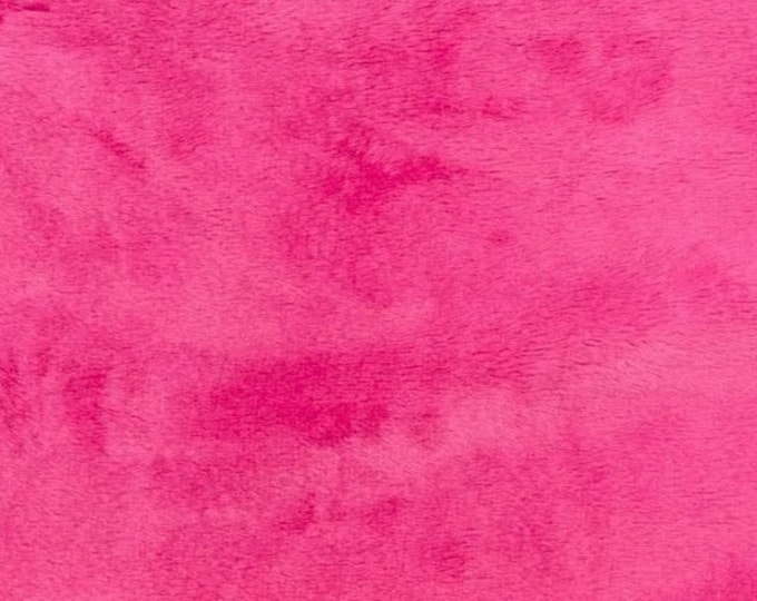 Hot Pink Solid Minky Fabric | Soft Plush Cuddle Fabric by the Yard | Baby Blanket, Sewing, Crafts, Quilting, Apparel