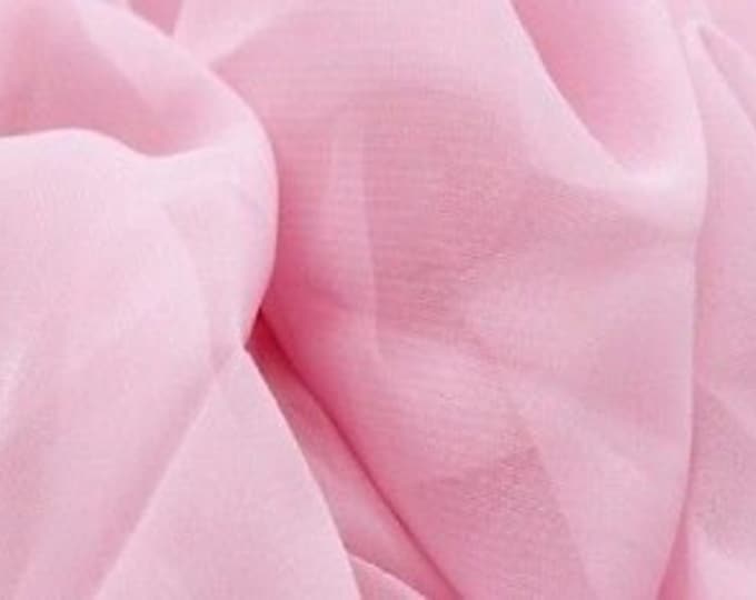 Chiffon soft Sheer  60" Wide Pink  Faric HOME DECOR wedding dress 15 yards