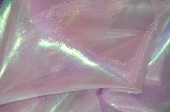 Pink Pearlized Sheer iridescent Organza Fabric 58”Wide by yard
