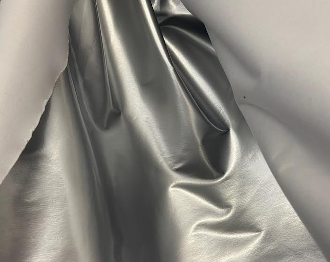 NO STRETCH Vinyl silver Fetish Wet Clothing fabric per yard 54" Wide sold by the yard