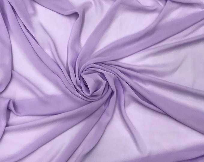 Lilac Sheer High Multi Chiffon Solid Fabric, 100% Polyester 58/59" Wide, Sells by The Yard