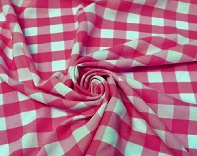 Fuchsia Polyester Poplin Gingham Checkered rod Panels living room curtains home decor window treatments nursey valance