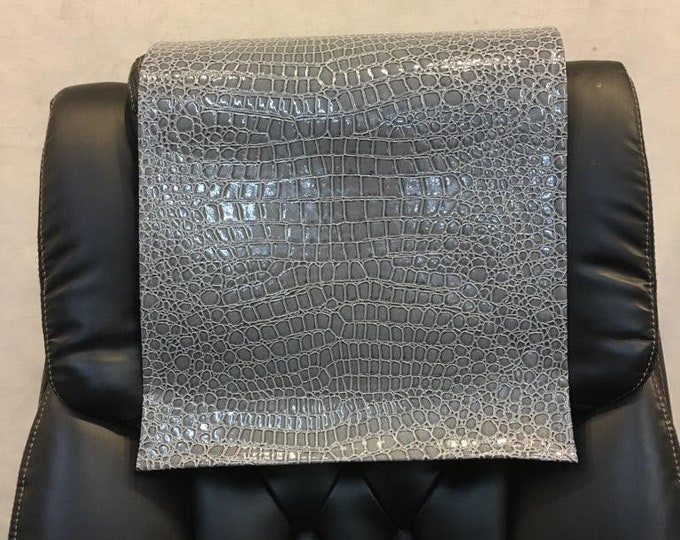 Vinyl crocodile gray 14x30 Sofa Loveseat Chaise Theater Seat, RV Cover Chair Caps Headrest Pad, Recliner Head Cover, Furniture Protector