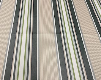 Outdoor green Stripes Waterproof Canvas fabric 60" wide Sold By Yard