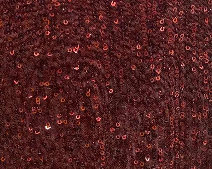 Burgundy Pleated Glitz Sequin Mesh Fabric By The Yard