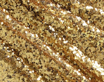 Sequin Mini Disc Glitz, Gold Mesh 54" Wide By The Yard
